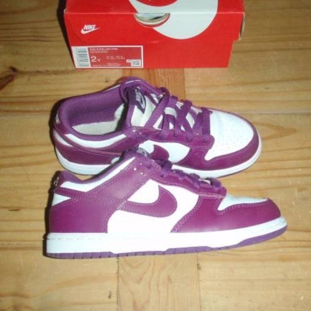 Nike Dunk Low - Purple & White - Size 2 Youth